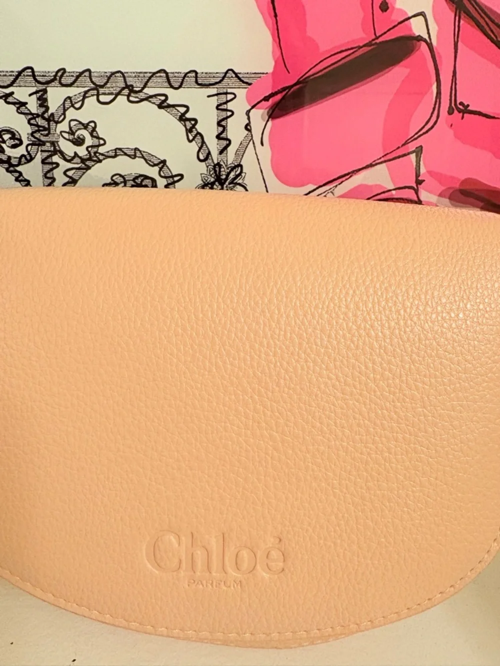 Chloé Parfum Blush Pink Pebbled Wristlet | NWOT - Picture 3 of 10